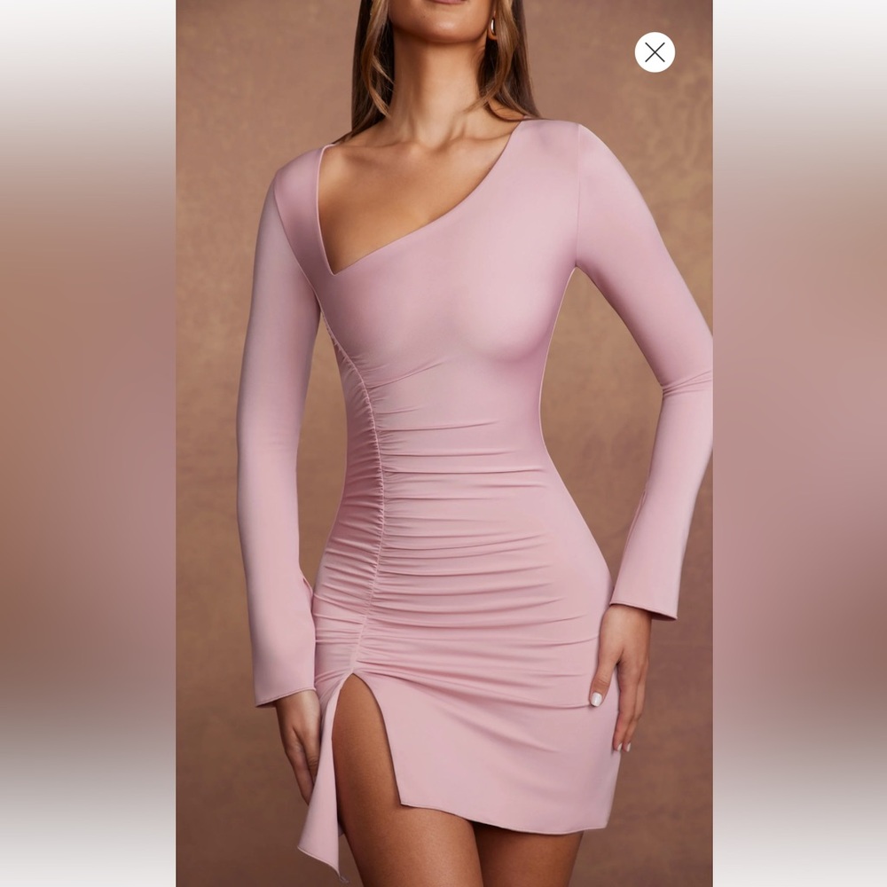 Oh Polly Long Sleeve Asymmetric Mini Dress sz 6